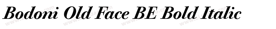 Bodoni Old Face BE Bold Italic Oldstyle Figures字体转换